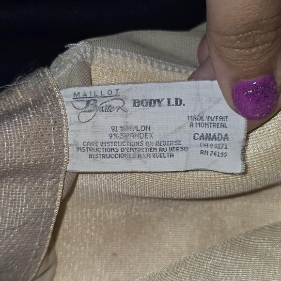 VTG Swimsuit Womens XL Sailor Navy Blue One Piece Full Coverage Built-In Bra 90s - Picture 4 of 12